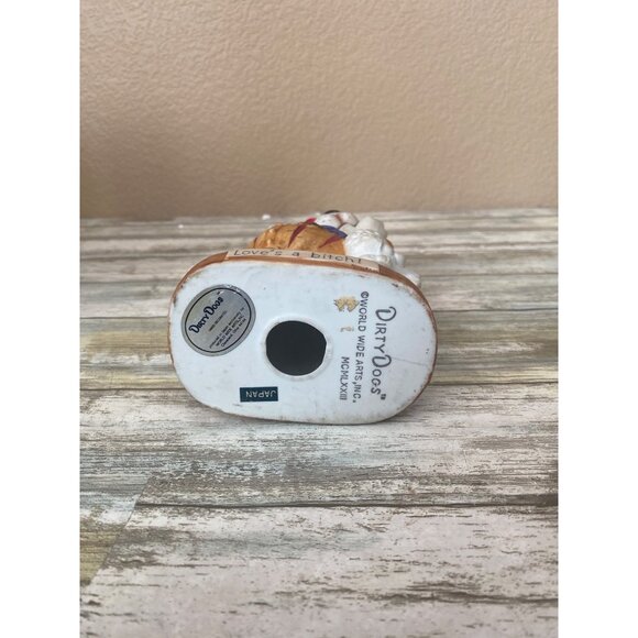 Dirty Dogs “Love’s a B--ch” Bulldog Figurine 1973 Japan World Wide Arts Vintage - Picture 8 of 12